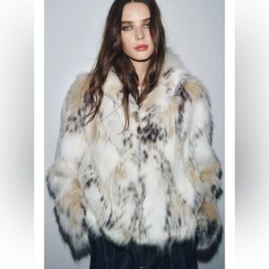 ZARA NWT ZW Collection Faux Fur Short Coat